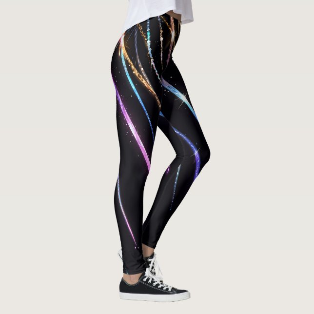 Leggings Des rayures colorées brillent (Droite)