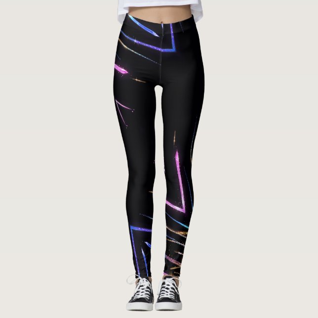 Leggings Des rayures colorées brillent (Devant)