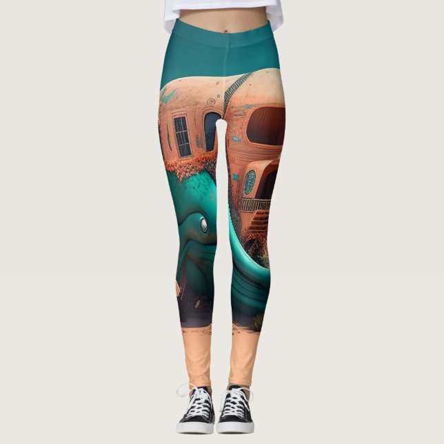 Leggings Desert whale house (Devant)
