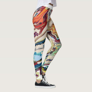 Leggings design abstrait marbré motif