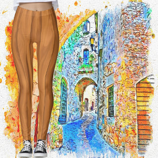 Leggings Design chic moderne Art Abstrait Brown Design en b