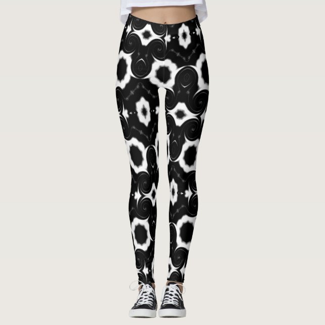 Leggings Design classique noir et blanc (Devant)