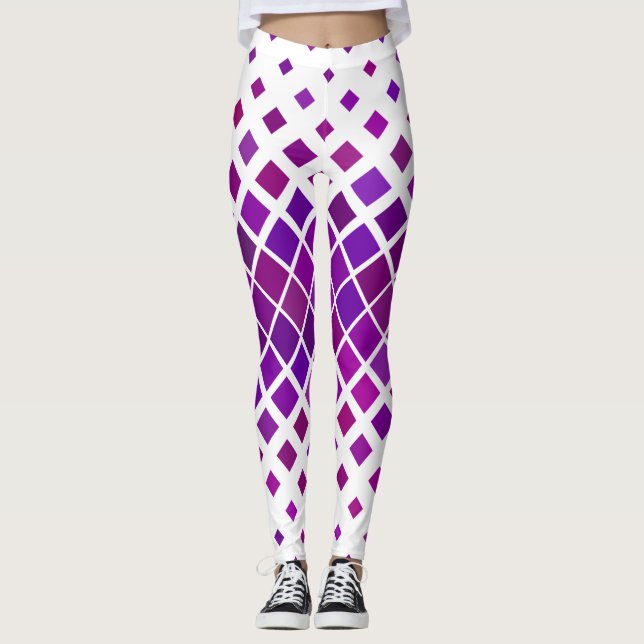 Leggings Design de diamants Magenta Violet (Devant)