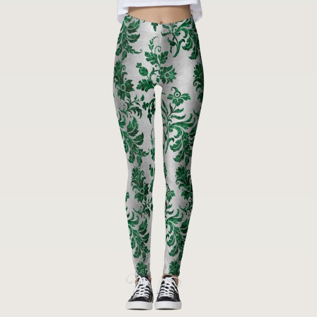 Leggings Design de la série Velvet vert 5 (Devant)