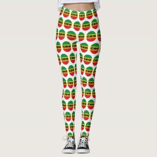 Leggings Design de reggae avec couleurs de drapeau reggae