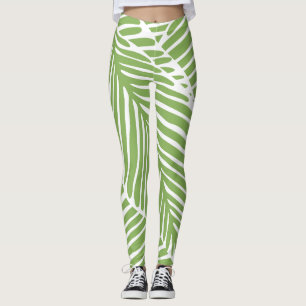 Leggings Design d'impression plante vert tropical