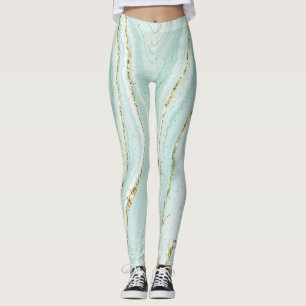 Leggings design élégant en marbre liquide peint à la main a