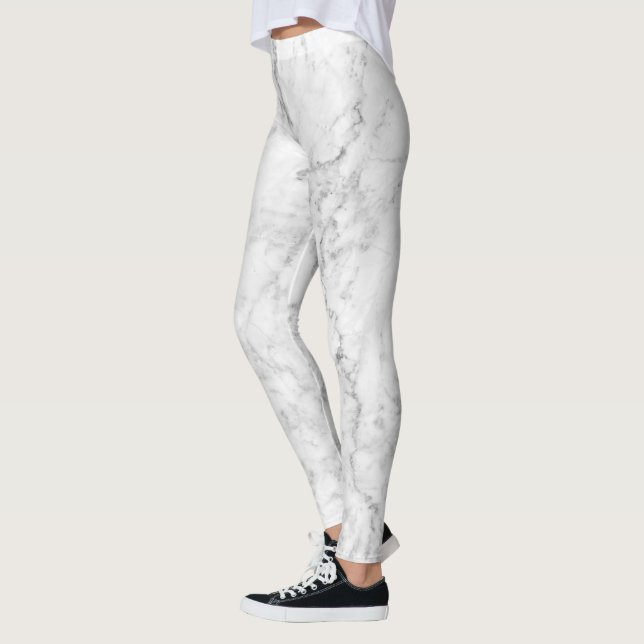 Leggings Design en pierre de marbre blanc et gris (Gauche)