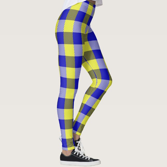 Leggings Design En vichy jaune bleu (Créateur téléchargé)