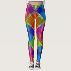 Leggings Design géométrique très coloré avec Parties scinti