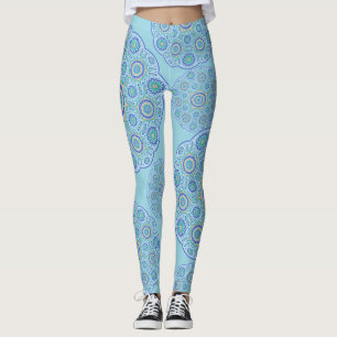 Leggings Design Mandala bleu
