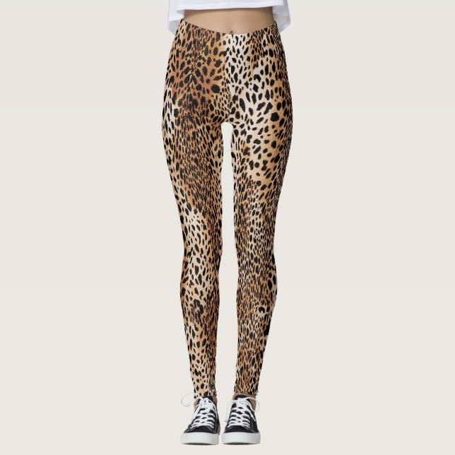 Leggings Design moderne de peau de léopard (Devant)