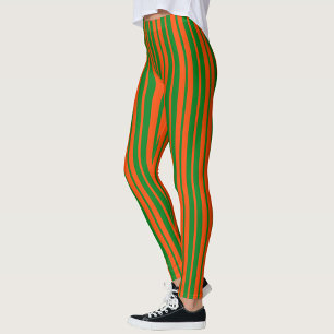 Leggings Design Motif Orange Green