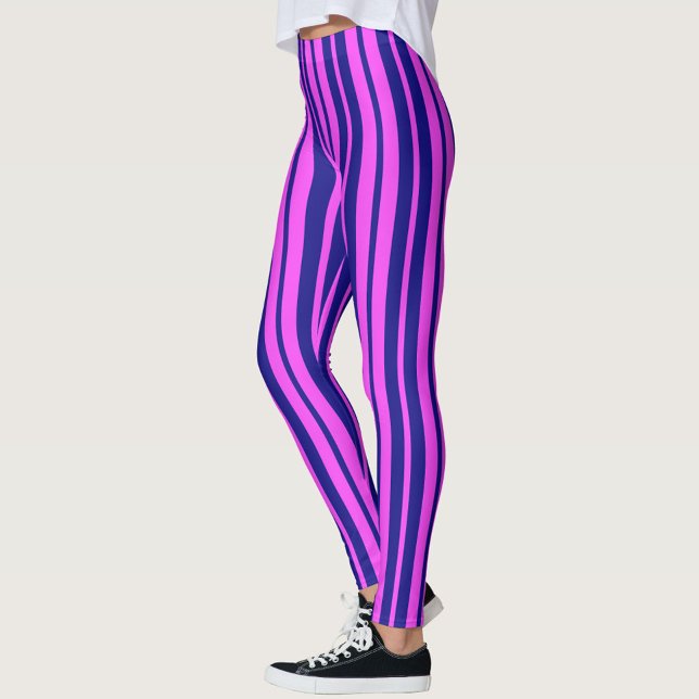 Leggings Design Motif violet bleu élégant rayures (Créateur téléchargé)