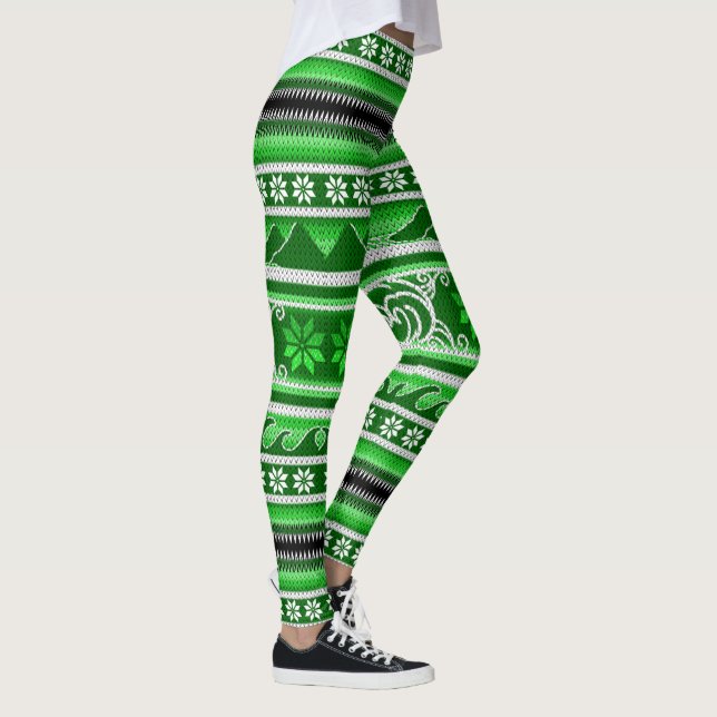 Leggings Design nordique hiver vert (Droite)
