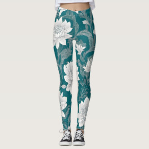 Leggings Design oriental blanc