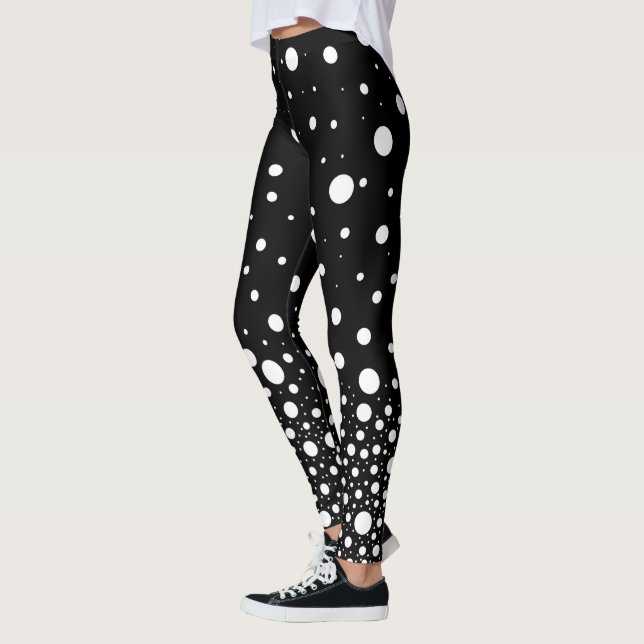 Leggings Design Pois en chute blanche (Gauche)