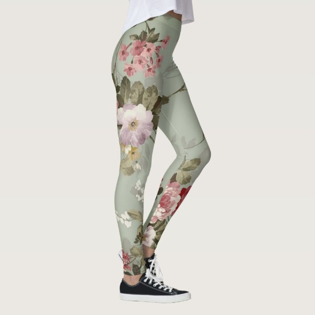 Leggings Design vintage vert olive Dusty (Droite)