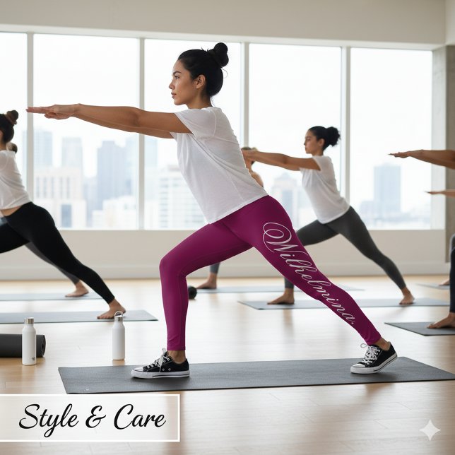 Leggings Design Your Own Name on Stylish Wine (Design Your Own Name on Stylish Wine Leggings)