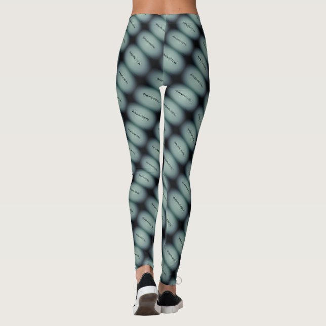 Leggings Dessin abstrait MODERNE - blanc gris clair vert (Dos)
