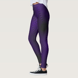 Leggings Dessin abstrait MODERNE en mosaïque noire-violet-p