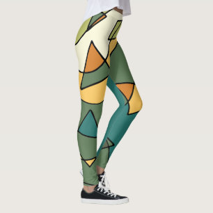 Leggings Dessin abstrait vintage dessiné à la main
