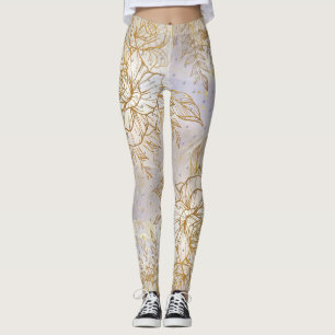 Leggings Dessin de ligne Rose Gold Elegant
