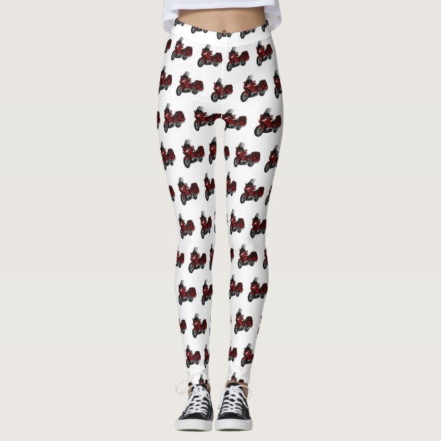 Leggings Dessin de moto de tourisme (Devant)