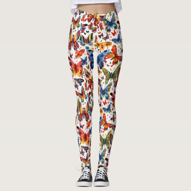 Leggings Dessin de papillon coloré (Devant)