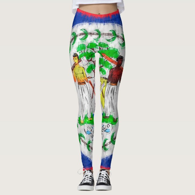 Leggings dessin de peinture à l'huile de Belize (Devant)