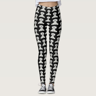 Leggings Dessin simple de contour de chien en peluche dalma