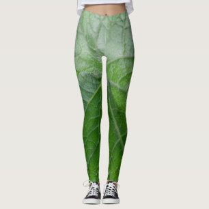 Leggings Détails de la feuille verte