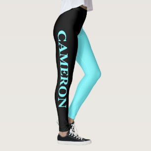 Leggings Deux couleurs tendance Nom Noir et bleu électr