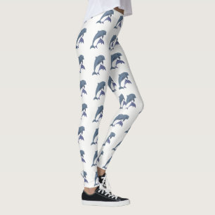 Leggings Deux dauphins tropicaux sautant les uns à côté des