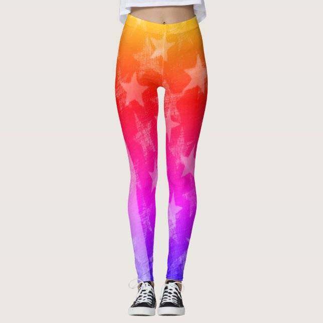 Leggings Deux drapeaux américains rétroéclairés (Devant)