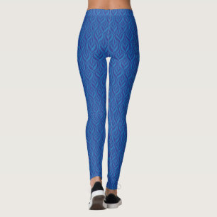 Leggings Deux légumineuses à motifs bleus modernes