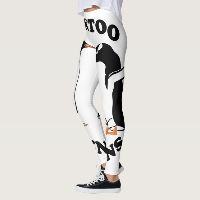 Leggings Deux pingouins Gentoo noirs et blancs (Gauche)