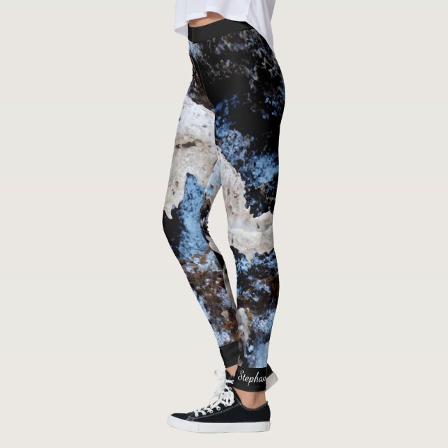 Leggings Devils Golf Course Abstrait, Nom personnalisé (Gauche)