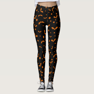 Leggings d'Halloween noir avec chauves-souris Éffr