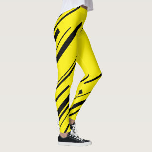 Leggings Diagonales en jaune et noir