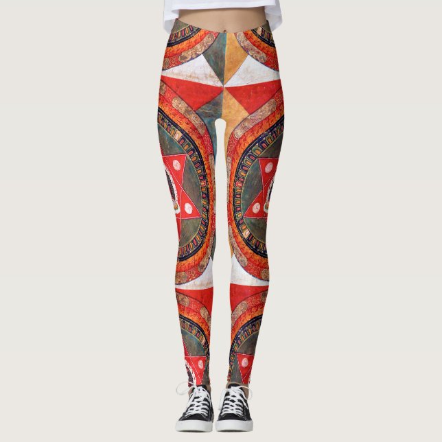 Leggings Diagramme cosmique Mandala pour la méditation (Devant)