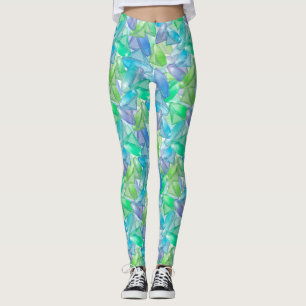 Leggings Diamants cristaux de violet bleu vert transparent
