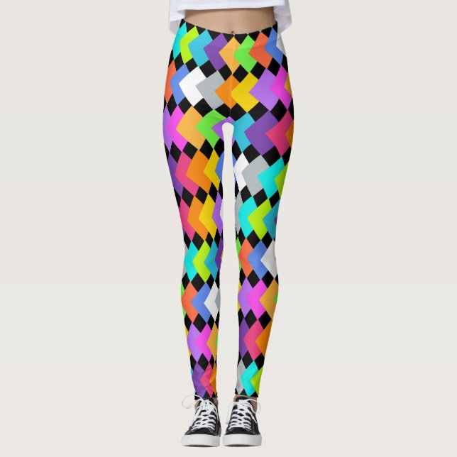 Leggings Diamants de néon (Devant)