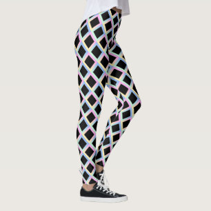 Leggings Diamants symétriques noirs avec cadres de dégradé