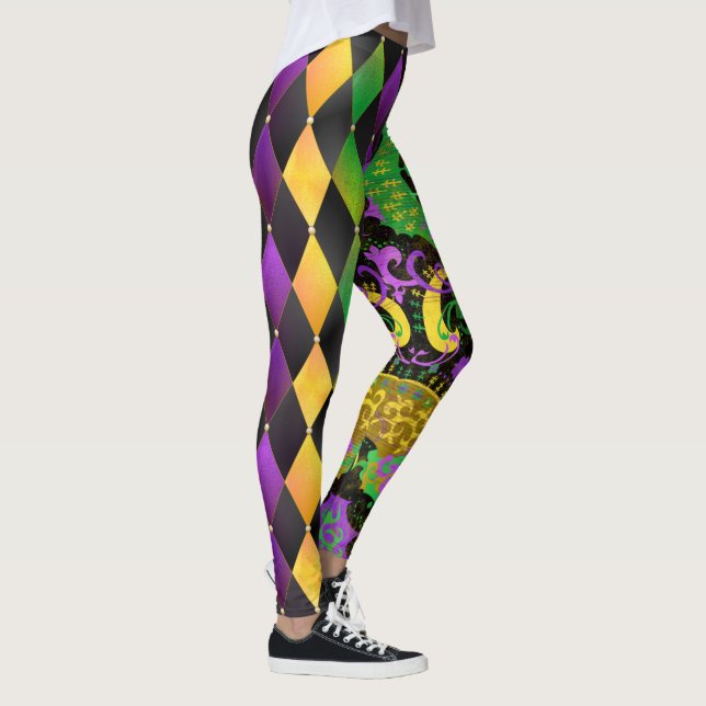 Leggings Diamond Jacquard Mardi Gras Couleurs Dragon Leggin (Droite)