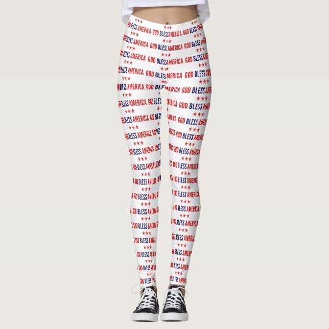 Leggings Dieu béni l'Amérique (Devant)