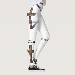 Leggings Dieu bénisse l'Amérique avec la croix