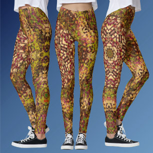 Leggings Digital Mandala jaune rouge et violet