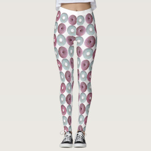 Leggings Dignes glacées blanches et roses