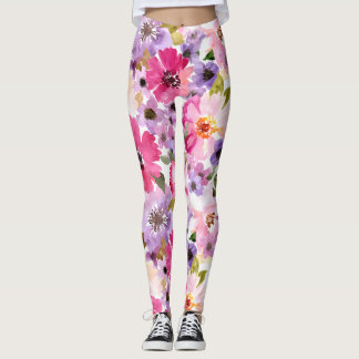 Leggings d'impression florale colorée pour femmes